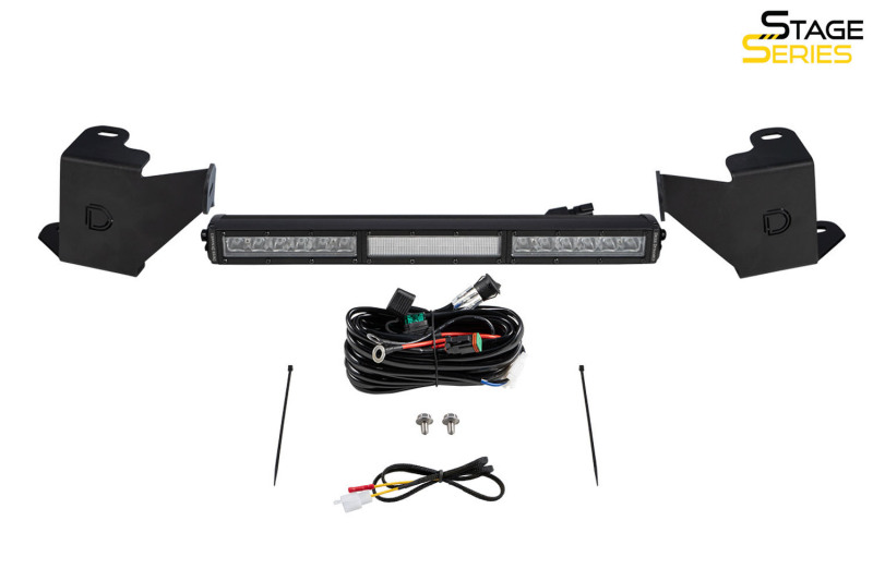 Toyota Tundra LED Light Bar Kit - Diode Dynamics - Stealth SS18 Bracket Kit with SS18 Stage Series 18in Light Bar - White Combo - `22-`27